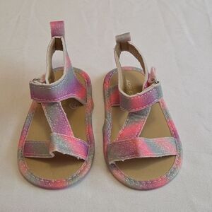 Adrienne Vittadini baby sandals pink blue and purple sparkle size 3